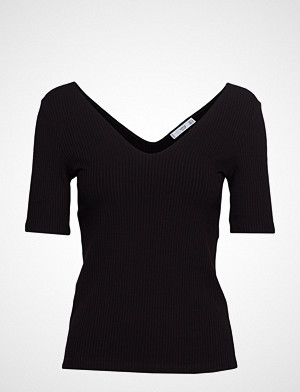 Mango T-skjorte, Striped Rib T-Shirt T-shirts & Tops Short-sleeved Svart MANGO Mango T-skjorte, Striped Rib T-Shirt T-shirts & Tops Short-sleeved Svart MANGO