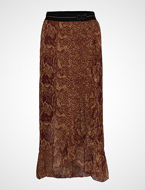 Coster Copenhagen skjørt, Skirt W. Pyton Print And Frill Knelangt Skjørt Brun COSTER COPENHAGEN Coster Copenhagen skjørt, Skirt W. Pyton Print And Frill Knelangt Skjørt Brun COSTER COPENHAGEN