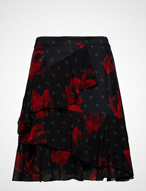 Karl Lagerfeld skjørt, Flower Print Ruffle Skirt Knelangt Skjørt Svart KARL LAGERFELD Karl Lagerfeld skjørt, Flower Print Ruffle Skirt Knelangt Skjørt Svart KARL LAGERFELD