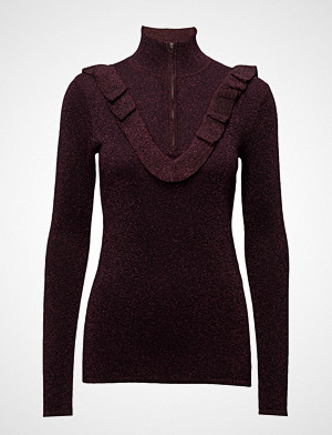 Second Female genser, Idal Knit T-Neck Høyhalset Pologenser Lilla SECOND FEMALE Second Female genser, Idal Knit T-Neck Høyhalset Pologenser Lilla SECOND FEMALE