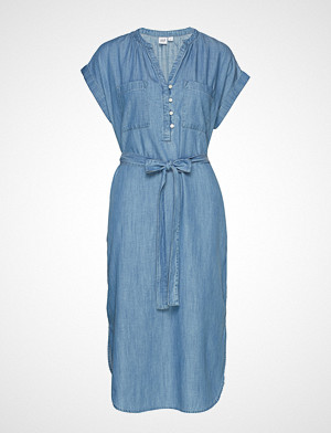 GAP kjole, Ss Pkt Shirtdress - Tncl Knelang Kjole Blå GAP GAP kjole, Ss Pkt Shirtdress - Tncl Knelang Kjole Blå GAP