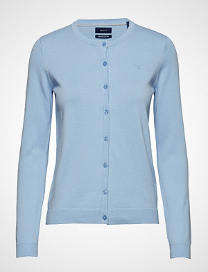 Gant kardigan, Lt Wt Cotton Crew Cardigan Strikkegenser Cardigan Blå GANT Gant kardigan, Lt Wt Cotton Crew Cardigan Strikkegenser Cardigan Blå GANT