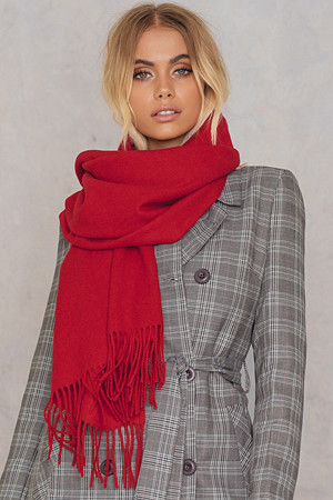 NA-KD Accessories skjerf, Wool Blend Scarf röd NA-KD Accessories skjerf, Wool Blend Scarf röd