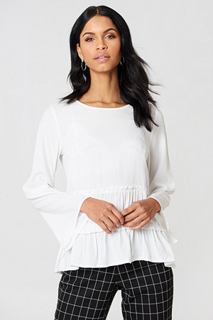 Rut&Circle bluse, Venda Waist Seam Blouse vit Rut&Circle bluse, Venda Waist Seam Blouse vit
