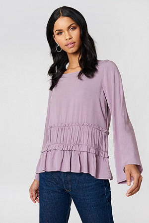 Rut&Circle bluse, Venda Waist Seam Blouse lila Rut&Circle bluse, Venda Waist Seam Blouse lila
