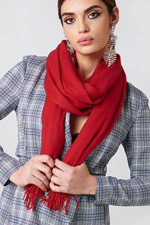 NA-KD Accessories skjerf, Woven Scarf röd NA-KD Accessories skjerf, Woven Scarf röd