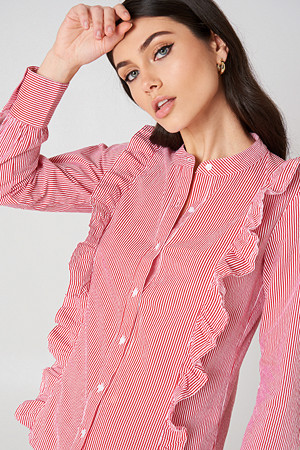 Rut&Circle skjorte, Malina Stripe Shirt röd multicolor Rut&Circle skjorte, Malina Stripe Shirt röd multicolor