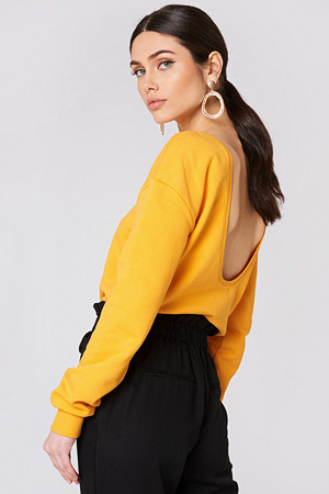 NA-KD Basic genser, Deep Back Sweater orange NA-KD Basic genser, Deep Back Sweater orange