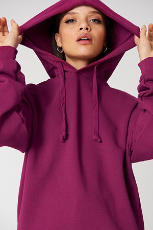 NA-KD Basic genser, Basic Hoodie lila NA-KD Basic genser, Basic Hoodie lila