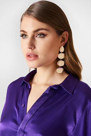 Tranloev smykke, Multi Hanging Structured Earrings guld