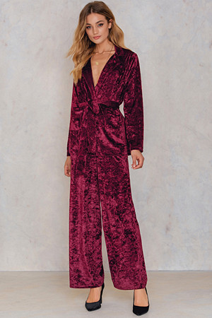 NA-KD Party bukse, Velvet Flared Pants röd NA-KD Party bukse, Velvet Flared Pants röd