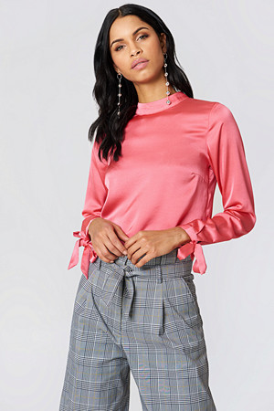 Rut&Circle bluse, Ebba Back Knot Blouse rosa Rut&Circle bluse, Ebba Back Knot Blouse rosa