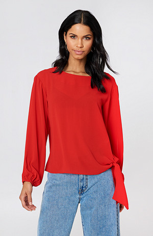 Rut&Circle bluse, Julia Open Sleeve röd Rut&Circle bluse, Julia Open Sleeve röd