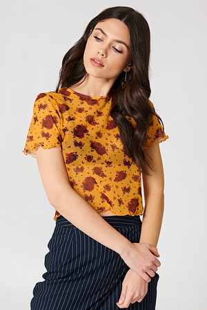 NA-KD T-skjorte, Mesh Cropped Tee NA-KD T-skjorte, Mesh Cropped Tee