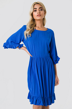 Trendyol kjole, Buttoned Back Midi Dress blå Trendyol kjole, Buttoned Back Midi Dress blå