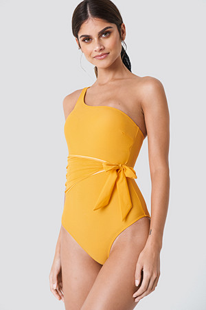 Trendyol badedrakt, Waist Knot Swimsuit orange