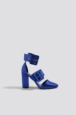 NA-KD Shoes pumps, Multi Buckle Block Heels blå NA-KD Shoes pumps, Multi Buckle Block Heels blå