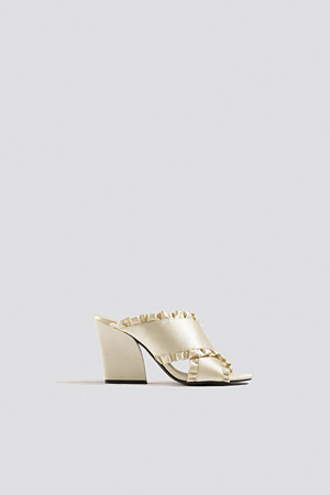 NA-KD Shoes pumps, Frill Cross Mule Heels beige NA-KD Shoes pumps, Frill Cross Mule Heels beige