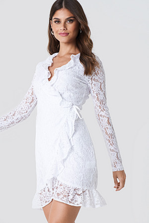 short sleeve long lace dress Simkhai Guipure Lace Belted Midi Dress