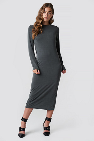 Rut&Circle kjole, Polo Midi Dress grå Rut&Circle kjole, Polo Midi Dress grå